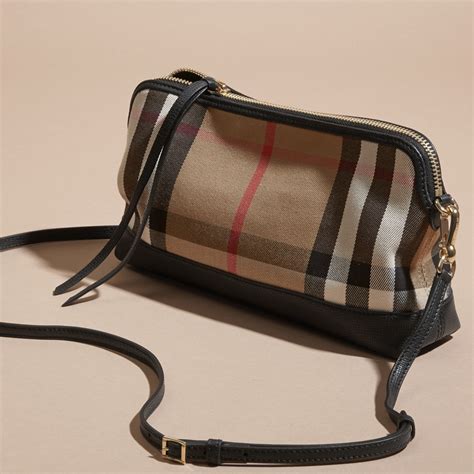 Burberry House Check and Leather Clutch Bag 